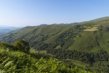 Fototapeta na wymiar Col de Bagargui près des Chalets d’Iraty, dans les estives des Pyrénées.
