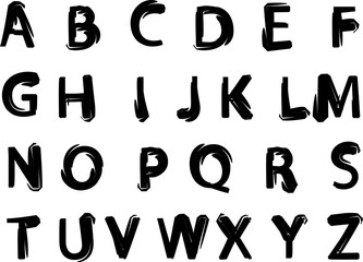 vector drawing Uppercase letter a to z design