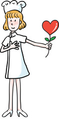 nurse hold heart shape