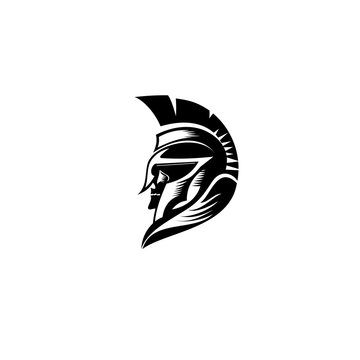 Helmet of warrior logo vector illustration