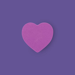 pink heart on ultaviolet background, minimal design