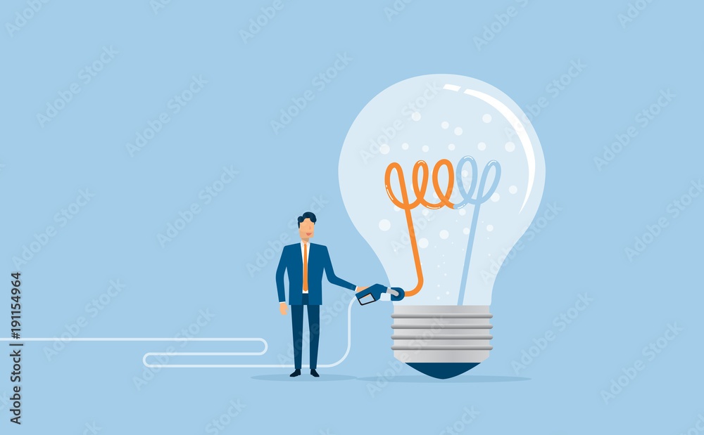 Poster flat vector design  for creative fill up and brain power concept with businessman character knowledge  fill up concept