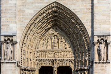 Notre Dame de Paris Cathedral: Architectural details. Paris, France