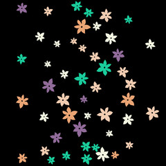 Festive Background with Colorful  flowers. Feminine Pattern for Postcard, Print, Banner or Poster. Small Pretty  flowers For Party Decoration, Wedding, Birthday or Anniversary Invitation. 
