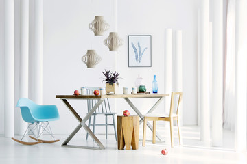 Rocking chair by the table