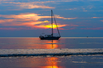 Sailing boat on the sea