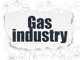 Industry concept: Painted black text Gas Industry on Torn Paper background with Scheme Of Hand Drawn Industry Icons