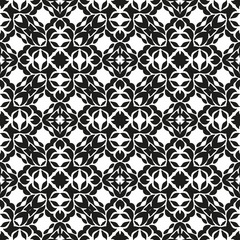 Ornamental seamless floral ethnic black and white pattern. Background can be used for surface design, wallpaper, textile, fabric, wrapping, web. Template for design and decoration
