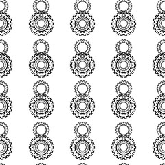 Black and White Seamless Steampunk Pattern. Vintage, Grunge, Abstract Tribal Background for Textile Design, Wallpaper, Surface Textures, Wrapping Paper