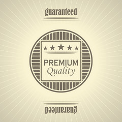 Template of premium quality label. Retro Vintage Design
