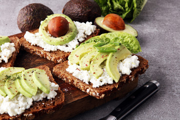 sliced avocado on toast bread with spices
