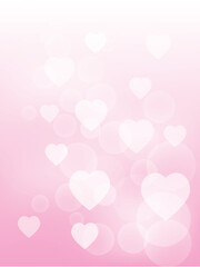 Pink heart and round bokeh abstract vector graphic design - 191158325