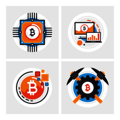 Bitcoin mining icons