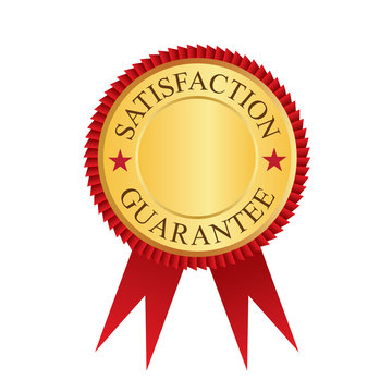 Gold badge for satisfaction guarantee icon logo