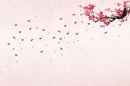The red plum blossom