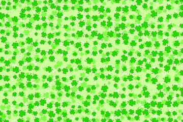 Clover leaves flat design green with green lines contour backdrop background pattern vector illustration