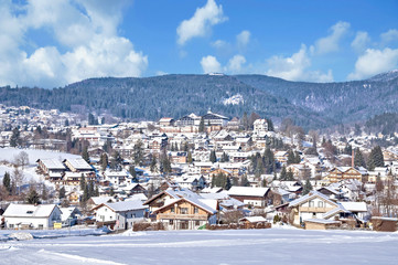 Fototapeta na wymiar Winter,Urlaubsort,Bodenmais,Bayerischer wald,Niederbayern,Deutschland