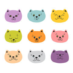 Fototapeta premium cute cats, hand drawn, vector illustration.