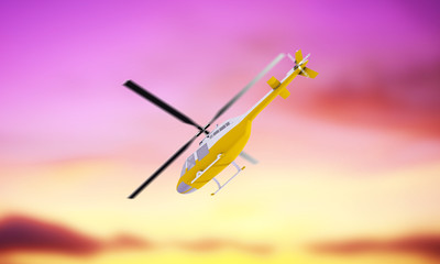 Helicopter Isolated. 3D rendering