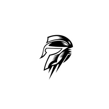 Spartan Gladiator helmet Logo Template vector illustration