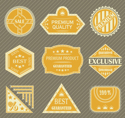 Premium quality labels. Set of retro labels. Vintage collection