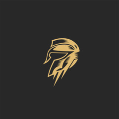 Golden symbol Spartan warriorvector illustration