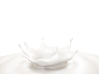 A splash of milk. 3d illustration, 3d rendering.