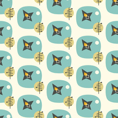 Mid century modern seamless pattern