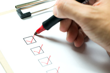 Checklist on clipboard