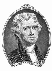   Save Download Preview Thomas Jefferson portrait on a white background - obrazy, fototapety, plakaty