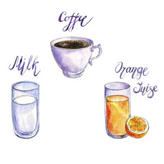 watercolor drawng drinks
