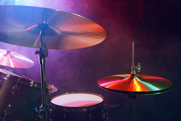Naklejka premium The drum set on the stage.