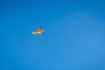Ski helicopter for ski rescue and medical help