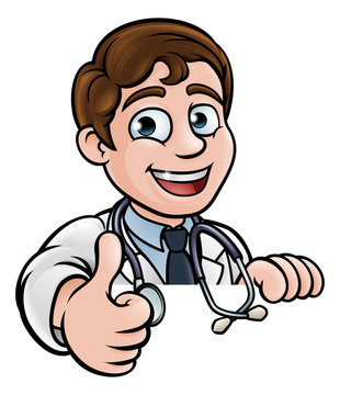 Doctor Cartoon Character Thumbs Up