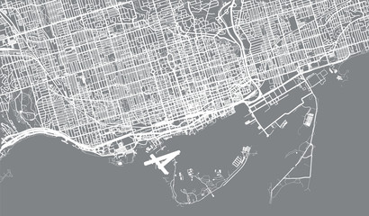 Urban vector city map of Toronto, Canada