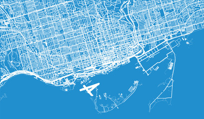 Urban vector city map of Toronto, Canada