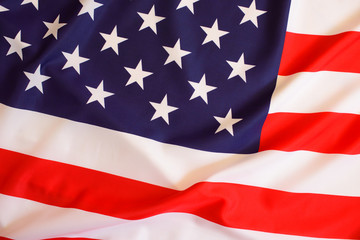 USA flag. American flag close-up. Studio shot.