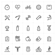 Mini Icon set – Fitness icon vector illustration