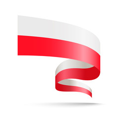 Poland flag in the form of wave ribbon. © gt29