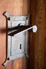 Door detail outside a building in Norway