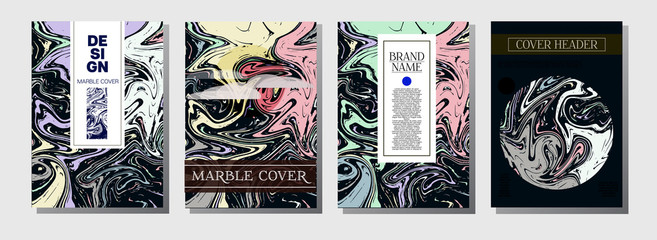 Modern Magazine Cover Template. Business Invitation, Cool Marble Product Design. Nice Japanese Liquid Paint Corporate Identity. Luxury VIP Gift Certicifate Presentation Magazine Cover Design.