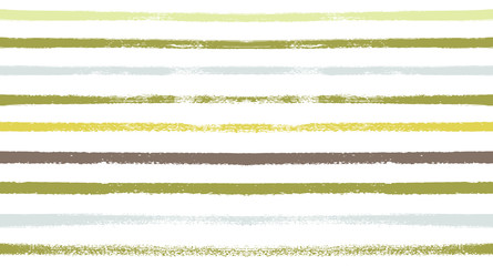 Summer Sailor Stripes Seamless Vector Pattern. Autumn Colors Textile Blue, Green, White, Purple, Brown, Gray Print. Hipster Vintage Retro Stripes Design. Creative Horizontal Banner. Watercolor Prints