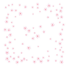 Sakura, Peach Cherry or Apple Flowers Vector Confetti. Elegant Falling Down Spring Romantic Floral Decoration. Magic Wedding Decoration, Realistic Sakura Cherry, Peach or Apple Blossom Background