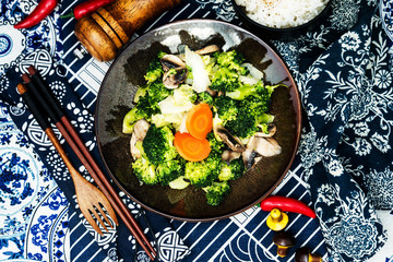 Handmade cauliflower vegetables on table