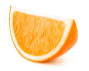 Perfectly retouched orange fruit slice isolated on the white background with clipping path. One of the best isolated oranges slices that you have seen.