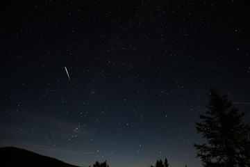 Fototapeta premium Shooting star of the annual star shower Perseids, taken in Austria