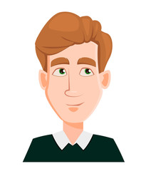 Face expression of a man with blond hair - pensive.