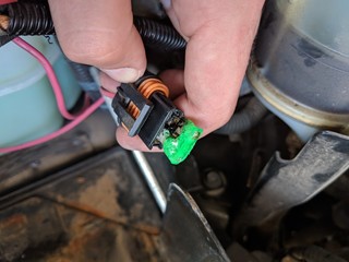 Melted blade fuse