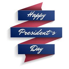 Red and blue tape with inscription Happy Presidents Day