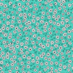 Floral background - green seamless pattern suitable for fabric, wrapping paper, web site backdrop, fashion prints